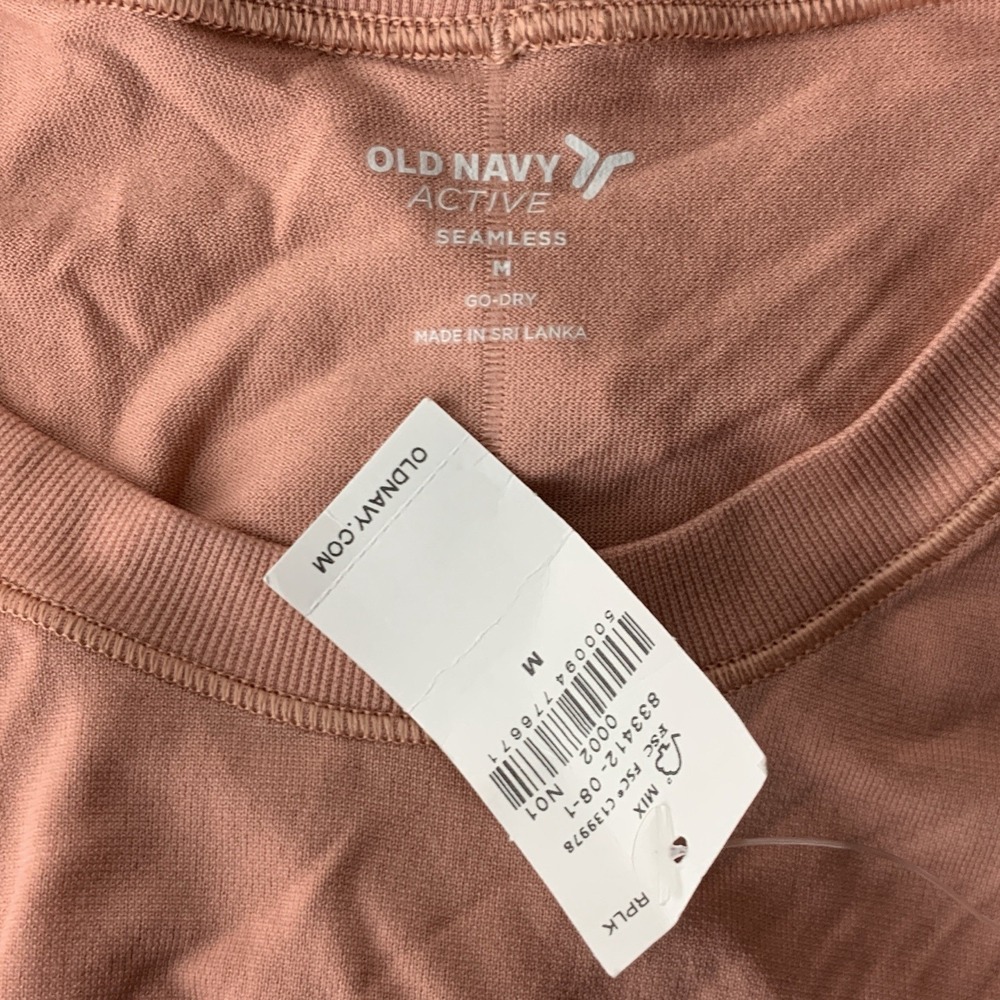 Old Navy Active Women Size Medium Shirt Long Sleeve Top Pink Seamless Go Dry - Picture 5 of 6